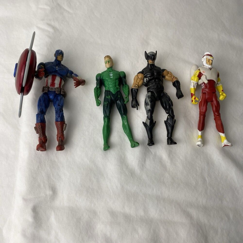 DC Marvel Super Heroes 4" Green lantern adam strange captain america wolverine